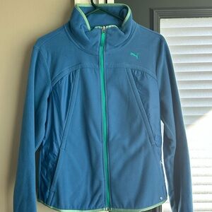 Women’s Large Puma Blue Full Zip Sport Lifestyle Jacket Fall Spring